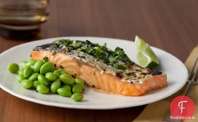Honey Soy Grilled Salmon with Edamame