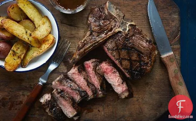 Caesar T-Bone Steak with Stout Pan Sauce