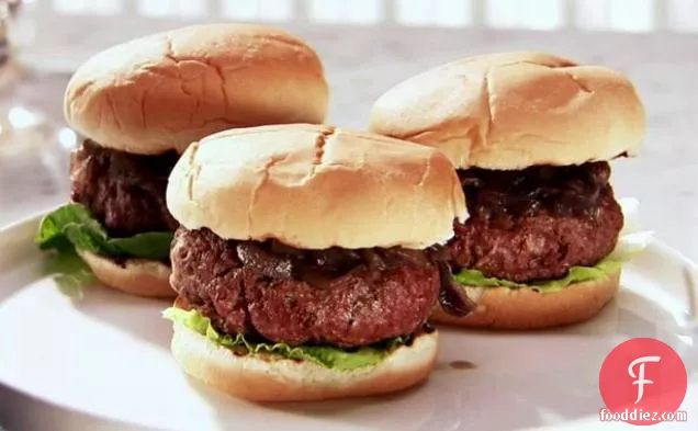 Ale House Burgers with Red Onion Compote