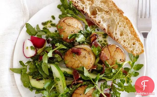 Scallops With Watercress Salad