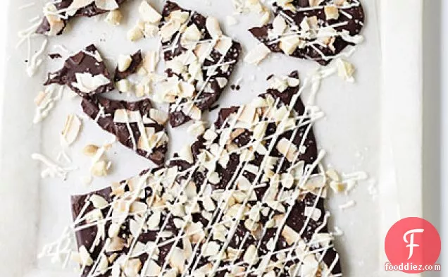 Coconut, Macadamia Nut, and Dark Chocolate Bark