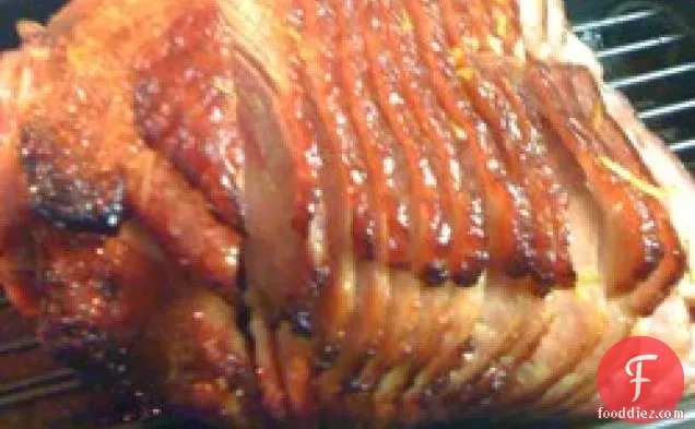 Glazed Ham with Peach-Ginger Sauce