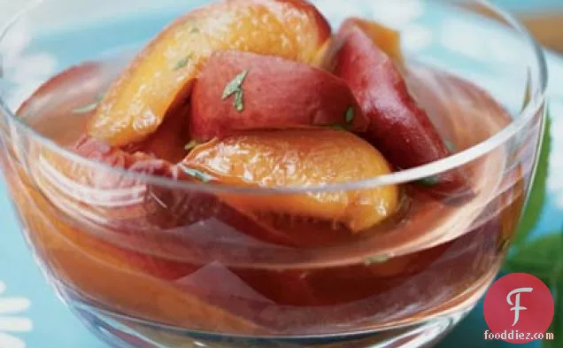 Peaches with Cava and Lemon Verbena