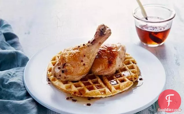 Butter Roasted Chicken with Grit Waffles