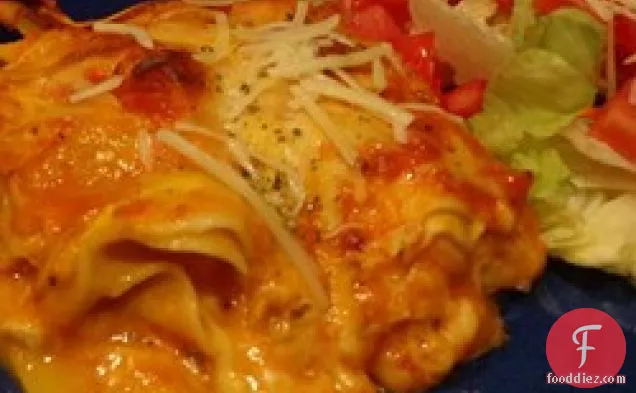 चिकन और कद्दू Lasagna