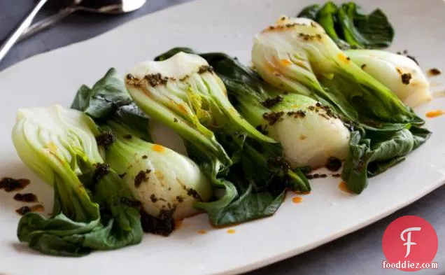Healthy Spicy Steamed Baby Bok Choy