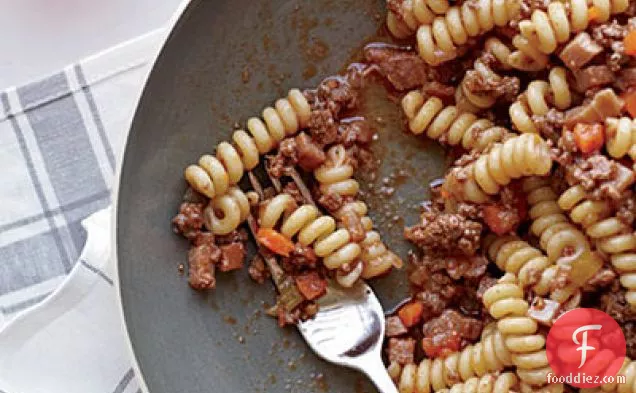 Penne with Chili-Rubbed Flank Steak and Pineapple Salsa