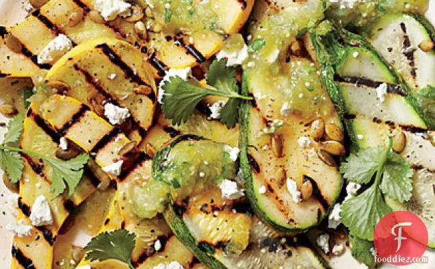 ग्रील्ड स्क्वैश और साल्सा वर्डे