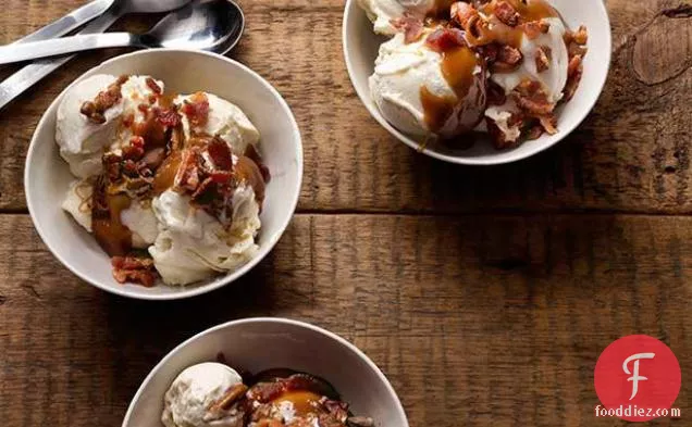 Beer-and-Bacon Toffee Sundaes