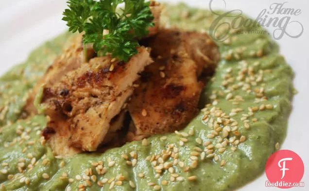 Broccoli Puree With Sesame And Chicken