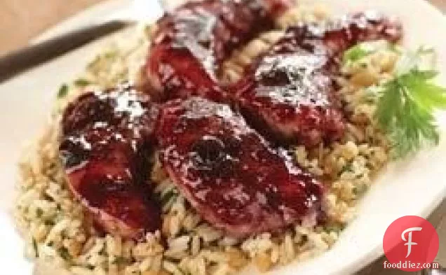 Chicken Saute with Triple Berry Glaze