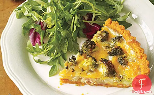 Broccoli-Sweet Onion-Cheese Tart