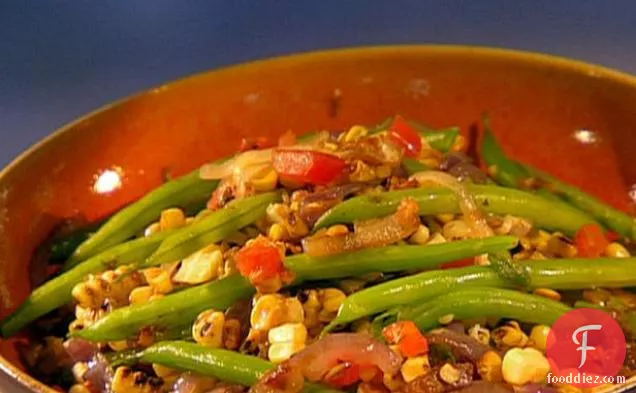 Green Beans with Roasted Corn and Green Onions