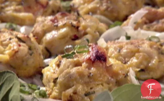 Crab Cakes Chiarello with Shaved Fennel Salad