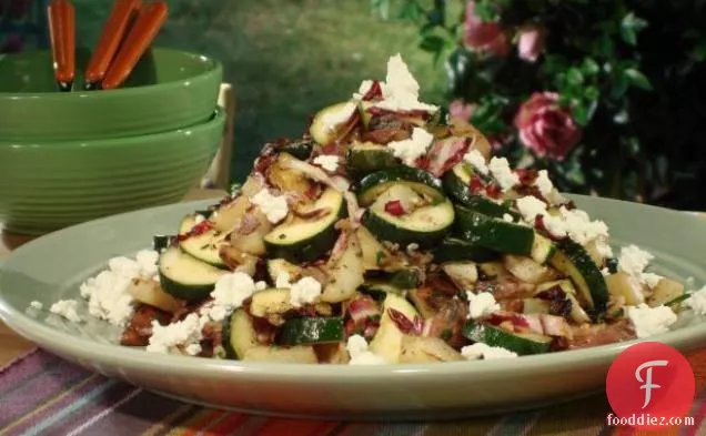 Grilled New Potatoes and Zucchini with Radicchio, Goat Cheese and Aged Sherry Vinaigrette