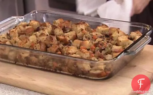 Ciabatta Stuffing with Chestnuts, Mushrooms and Pancetta