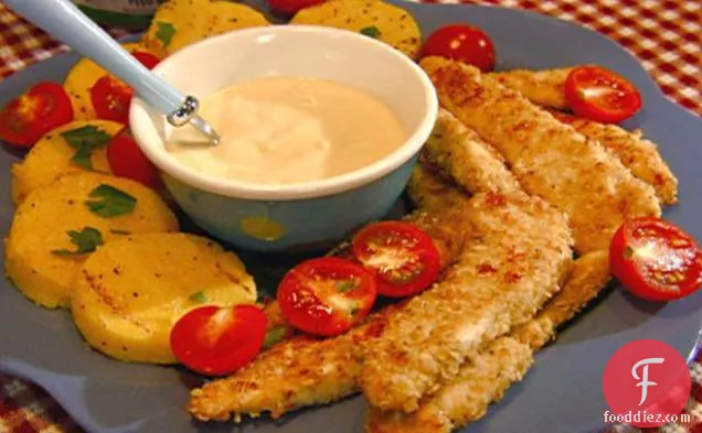 Parmesan-Crusted Chicken with Creamy Honey-Mustard Dip