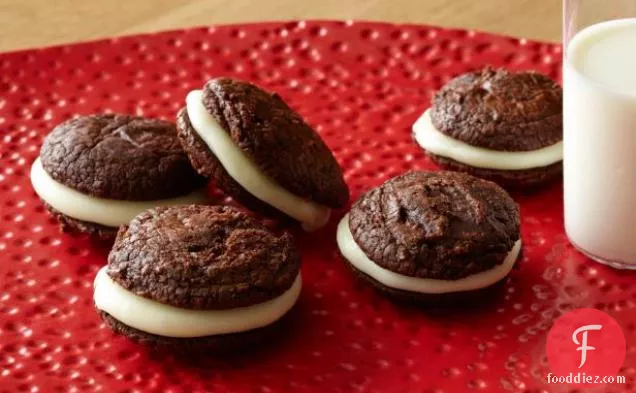 Chocolate Drop Cookies with Caramelized White Chocolate Filling