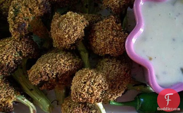 Crispy Broccoli Dippers And Cheese Sauce