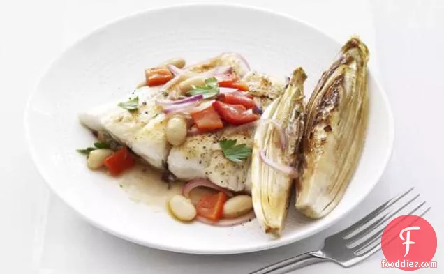 Halibut with Tuscan Beans and Endive