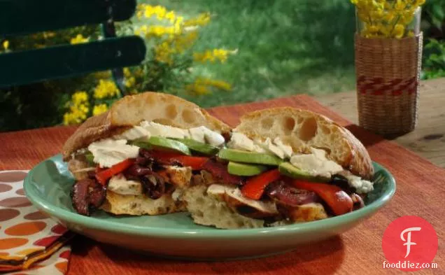 Wild Wahoo Gourmet Sandwiches with Rum Pear Spinach Salad