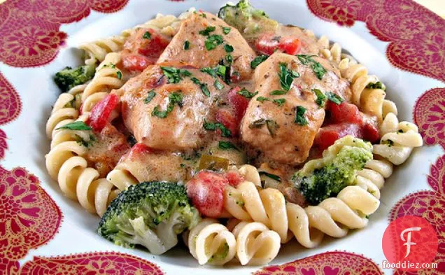 Baked Chicken Curry With Broccoli And Pasta