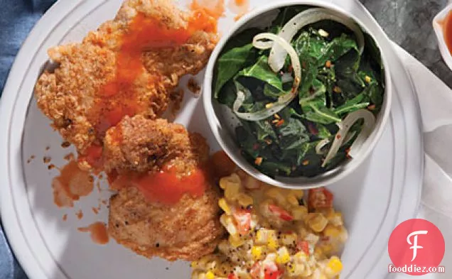 Savory Pan-Fried Chicken with Hot Sauce