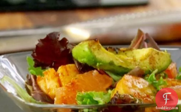 Grilled Avocado and Scallop Salad