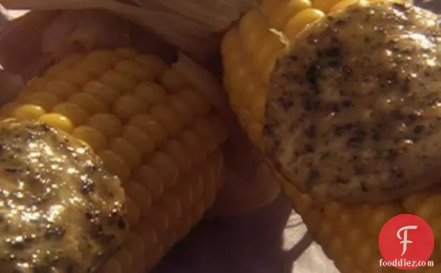 Hot Corn with Chimichurri Butter