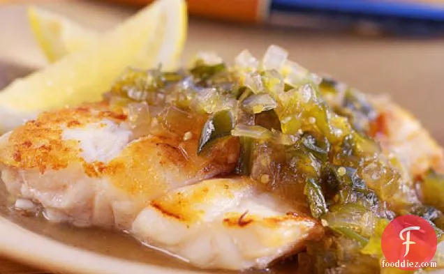 Grouper with Tomatillo-and-Green Chile Chutney