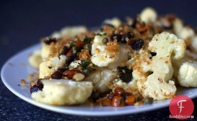 Cauliflower With Almonds, Raisins And Capers