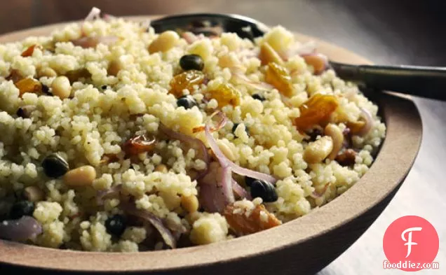 Couscous With Raisins, Pine Nuts, And Capers