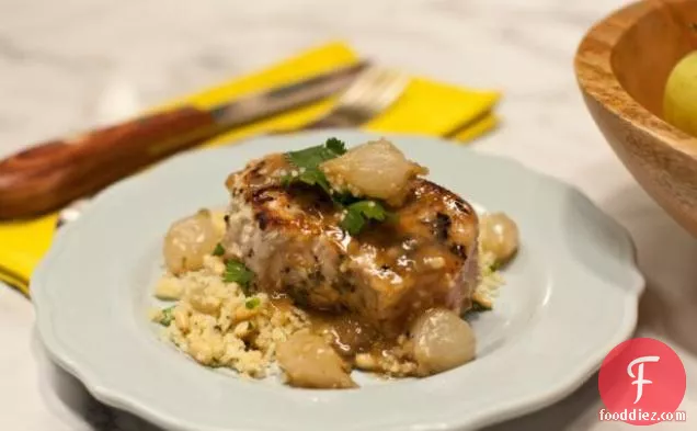 Pork Chops with Pineapple Gravy and Mexican Couscous