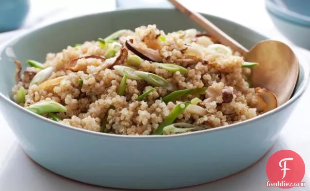 Quinoa With Shiitakes and Snow Peas