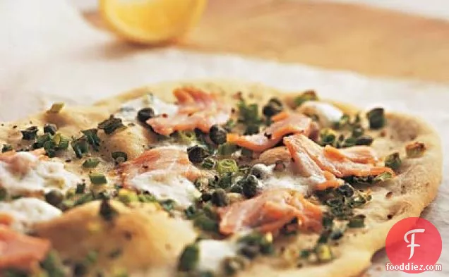 Smoked-Salmon Pizza with Mascarpone and Capers