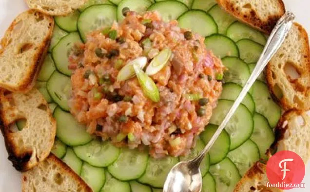 Salmon Tartare With Capers, Scallions And Horseradish