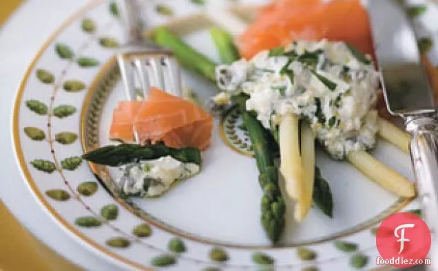 Asparagus With Smoked Salmon And Gribiche Sauce