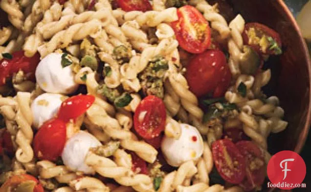 Pasta Salad With Cherry Tomatoes And Green Olivada