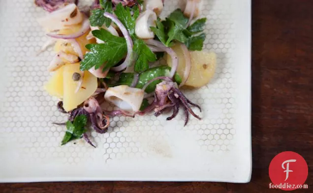 Grilled Squid Salad With Lemon, Capers, And Parsley