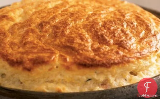 Ham and Two-Cheese Spoon Bread
