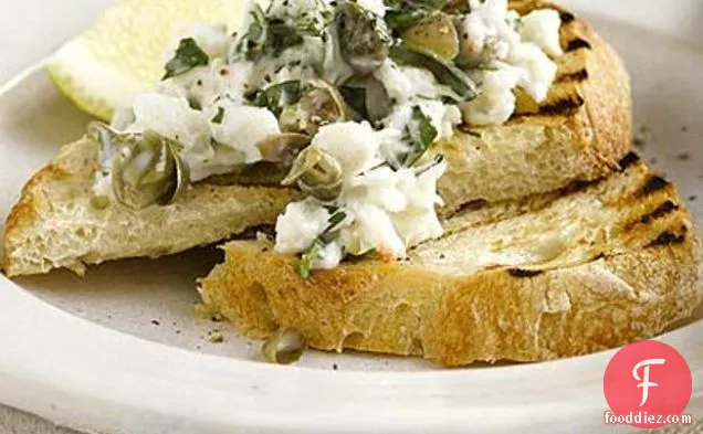 Crab On Toast With Caper & Parsley Mayo