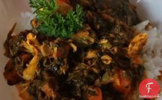 अजमोद पालक चिकन स्टू