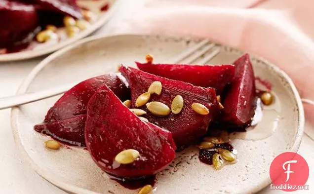 Marinated Beets with Pomegranate Molasses and Toasted Pepitas