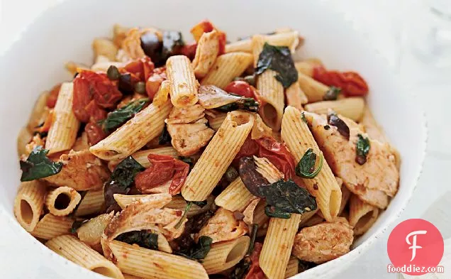 Penne with Salmon Puttanesca