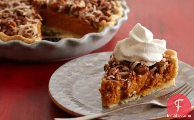 Sweet Potato Pie with Candied Pecans and Coconut