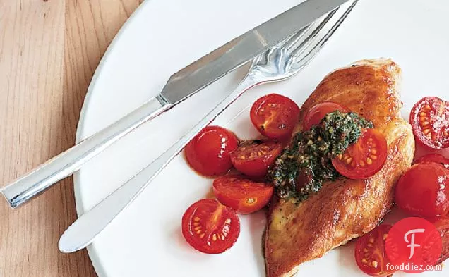 Chicken with Cherry Tomato Pesto Sauce