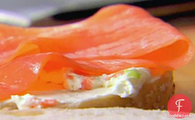 Smoked Salmon and Vegetable Cream Cheese Bagels