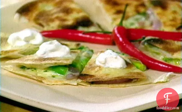 Roasted Asparagus and Red Onion Quesadillas