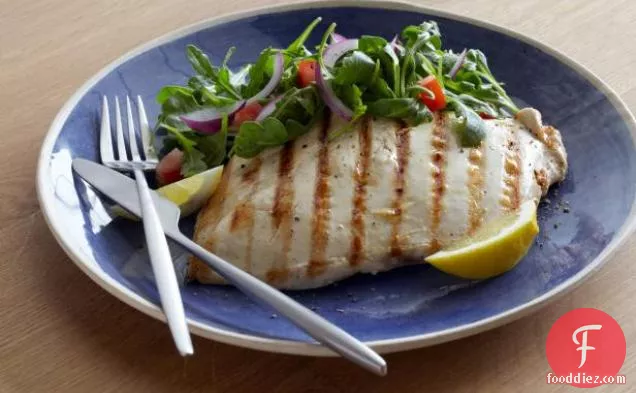 Grilled Chicken Paillard with Lemon and Black Pepper and Arugula-Tomato Salad