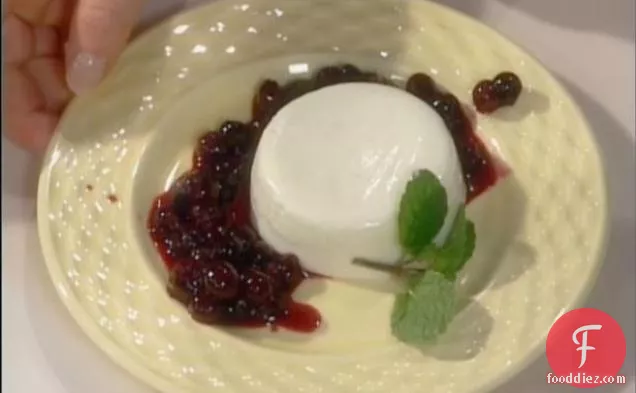 Yogurt Panna Cotta with Blueberry Compote